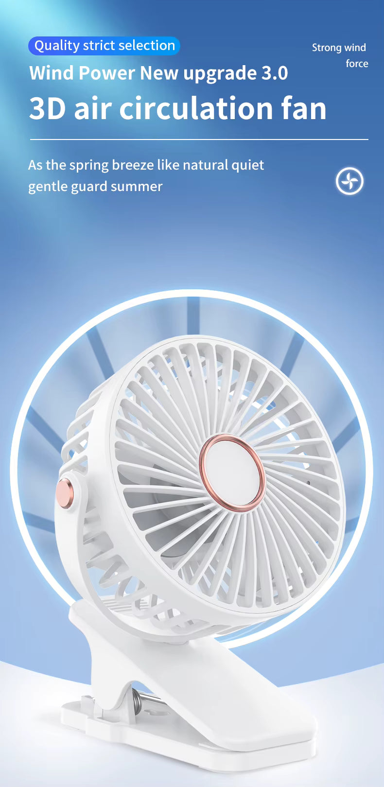 Portable Clip Desk Fan